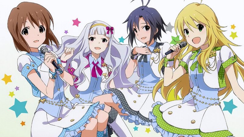 Four Anime Girls Singing — White