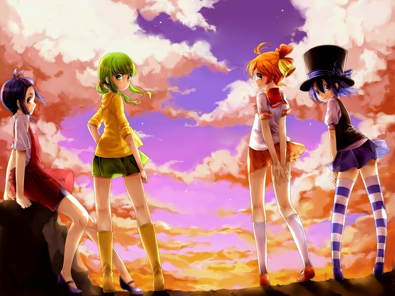 Four Anime Girls Standing