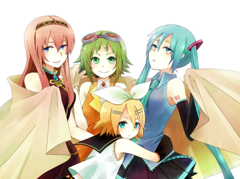 Four Anime Girls Together — Blue, Friendly