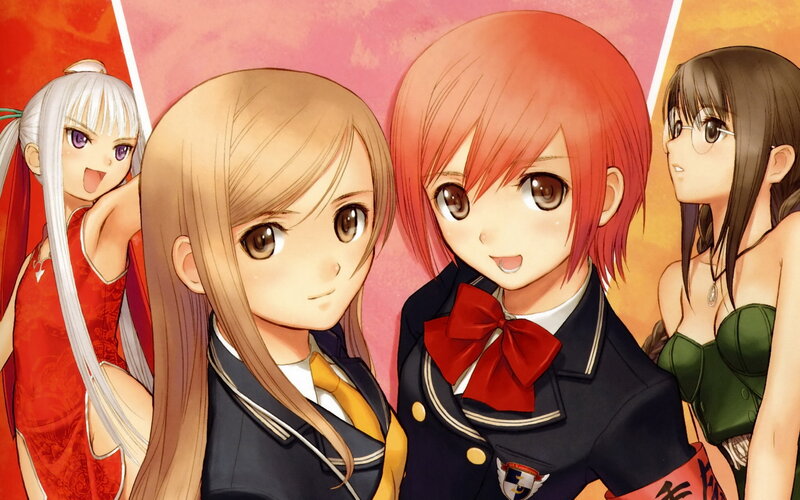 Four Anime Girls Together — Pink