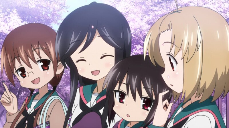 Four Anime Girls Together — Purple