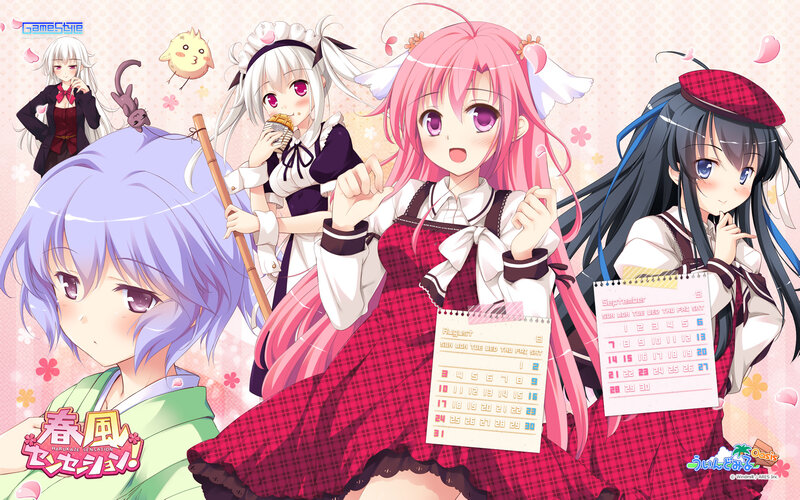 Four Anime Girls with Calendars