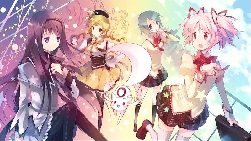 Four Anime Girls with Cat Ears — Pink