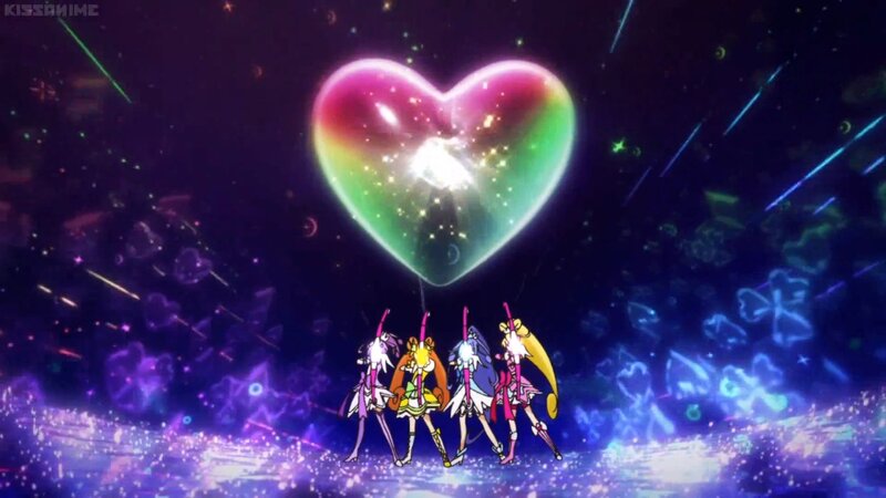 Four Anime Girls with Hearts