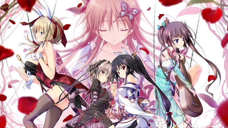 Four Anime Girls with Instruments — Pink, Dreamy