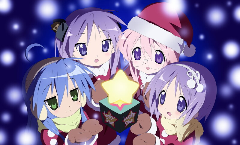 Four Anime Girls with Star