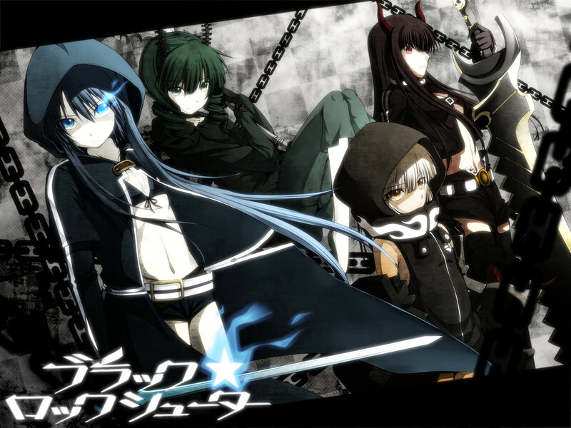 Four Anime Girls with Weapons — Black