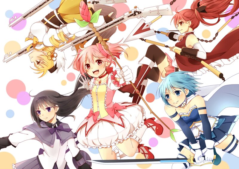 Four Anime Girls with Weapons — Pink