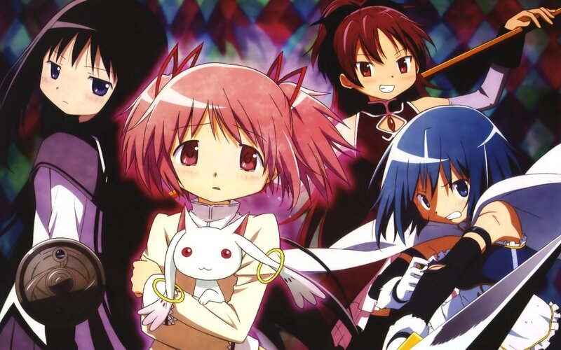Four Anime Girls with Weapons — Purple, Dramatic