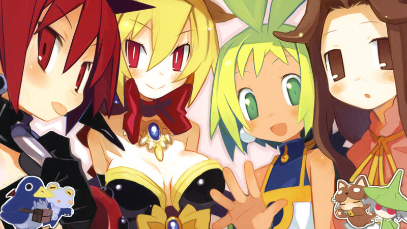 Four Anime Girls — Yellow, Playful, Penguin