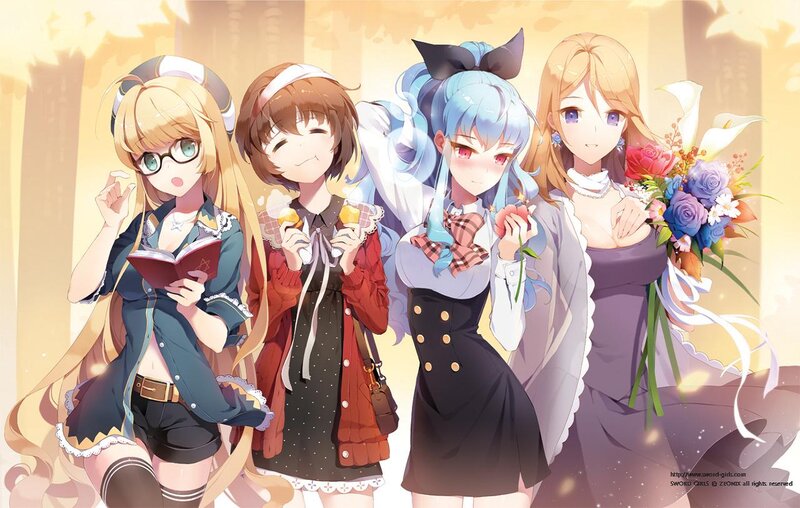 Four Anime Girls — Yellow