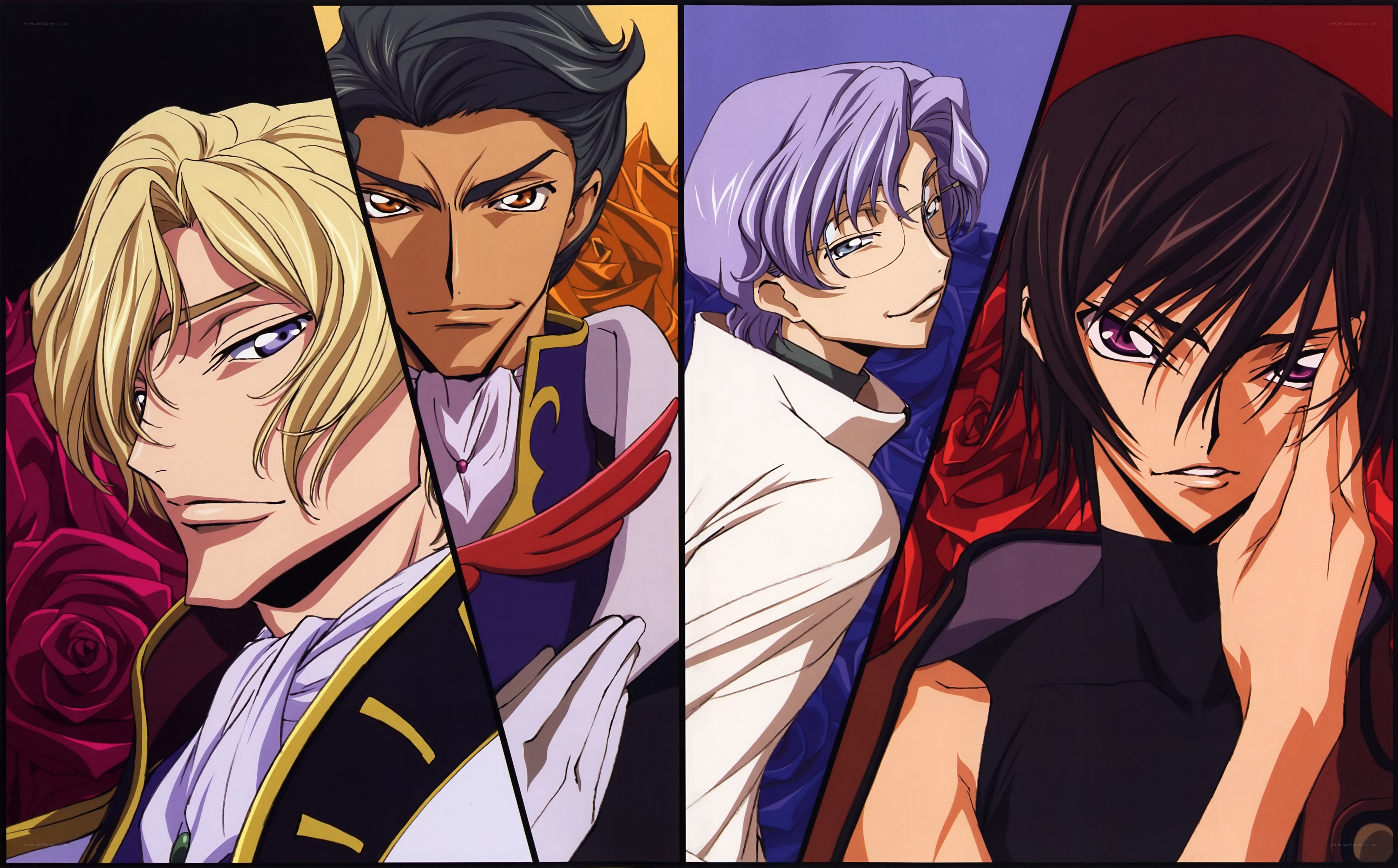 four anime male characters