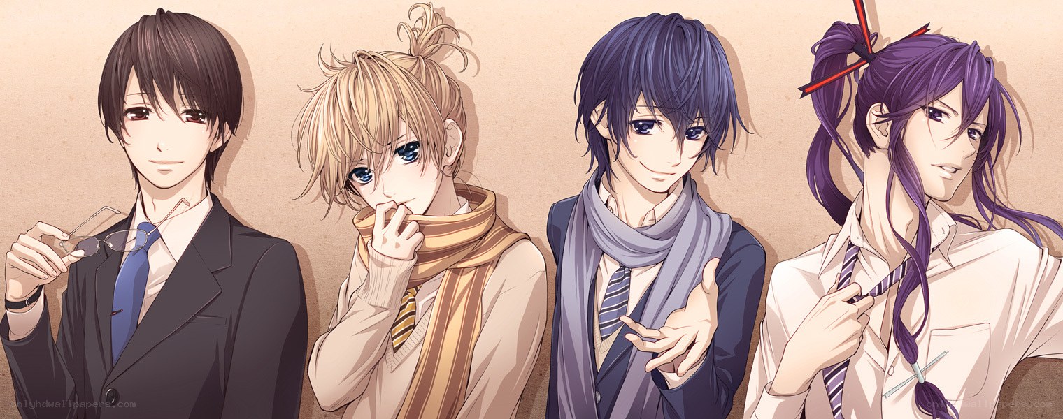four anime male characters