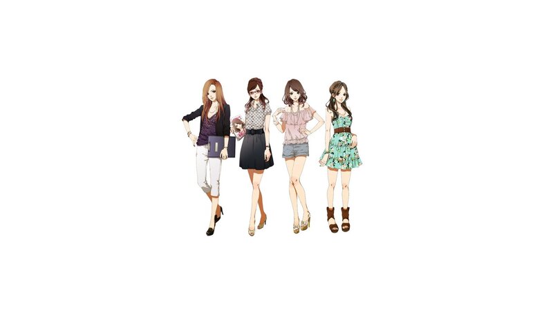 four anime-style women in fashion