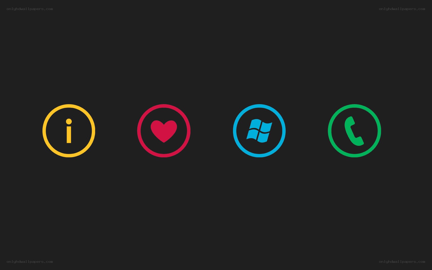 four app icons on black