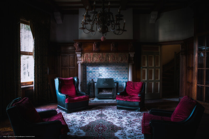 Four Armchairs in Room — Black