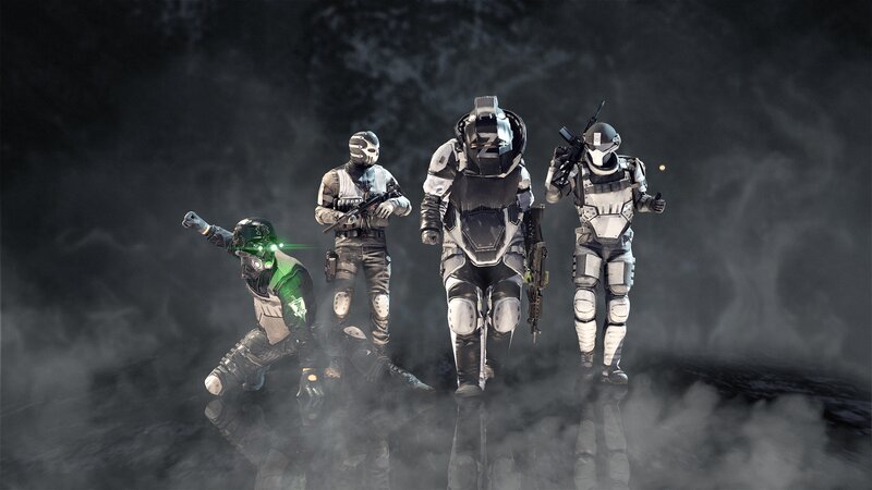 Four Armored Soldiers — Black