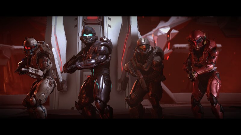 Four Armored Soldiers — Red