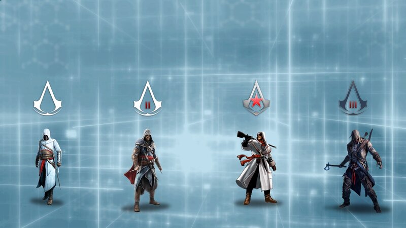Four Assassin Characters — Blue, Dramatic
