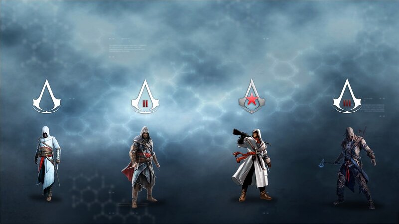 Four Assassin Characters — Blue