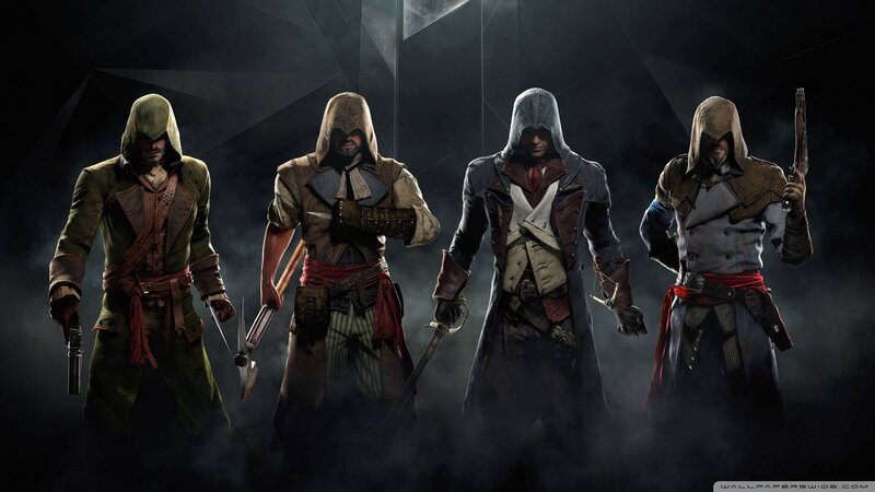 Four Assassins in Hooded Cloaks — Black