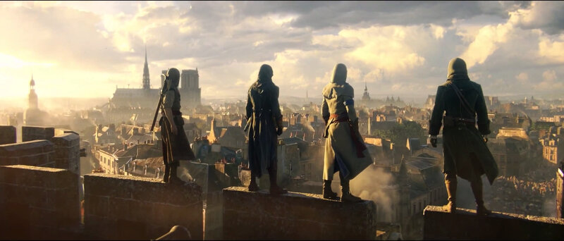 Four Assassins on a Rooftop