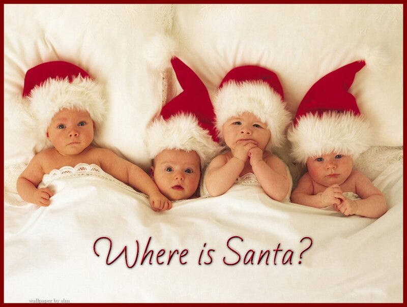 Four Babies in Hats — White, Innocent