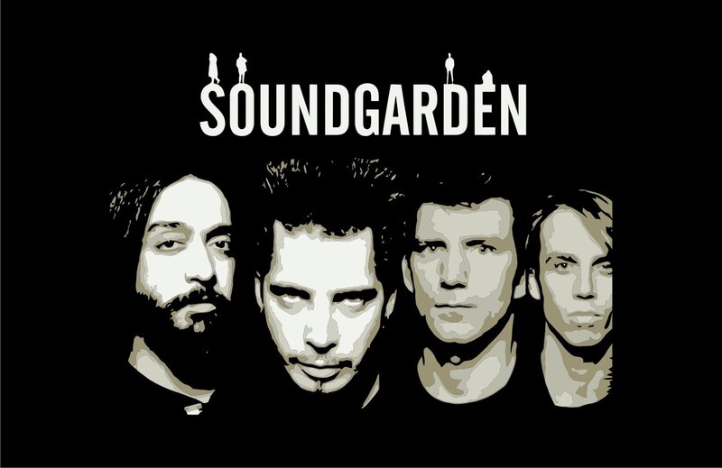 Four Band Members — Black, Serious, Illustration