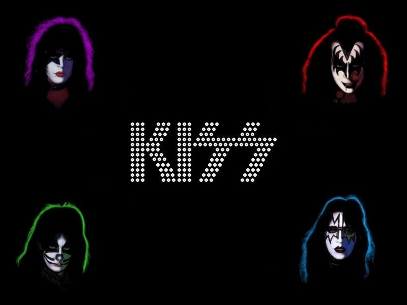 Four Band Members in Makeup — Black