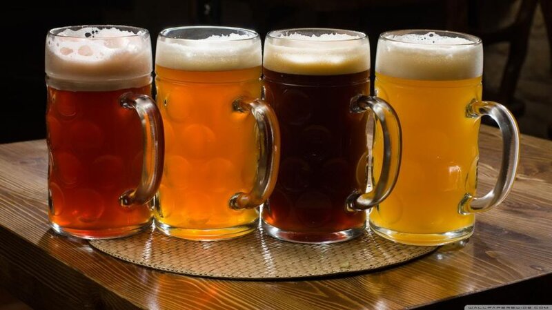 Four Beer Mugs — Brown