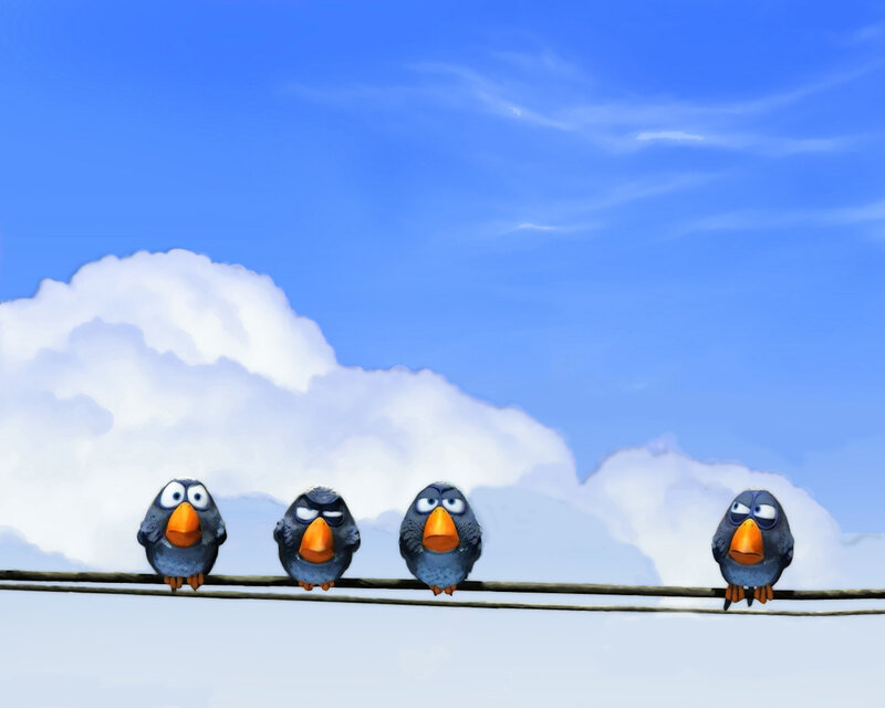 four birds on a wire