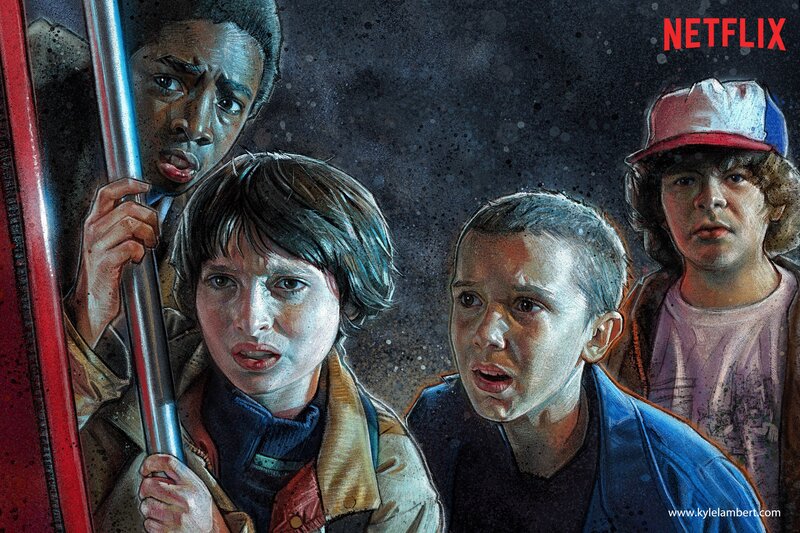 Four Boys in Dark Setting