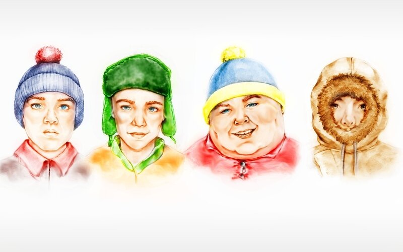 Four Boys in Winter Hats