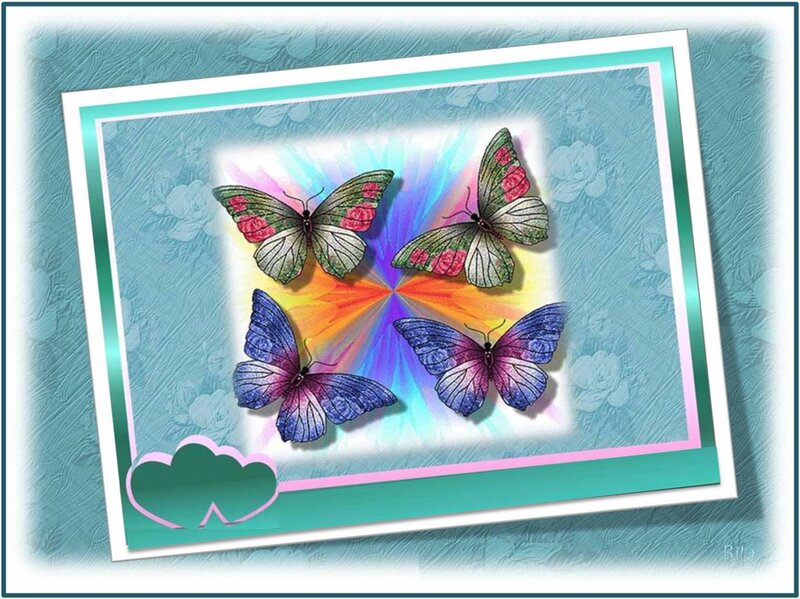 Four Butterflies on Card