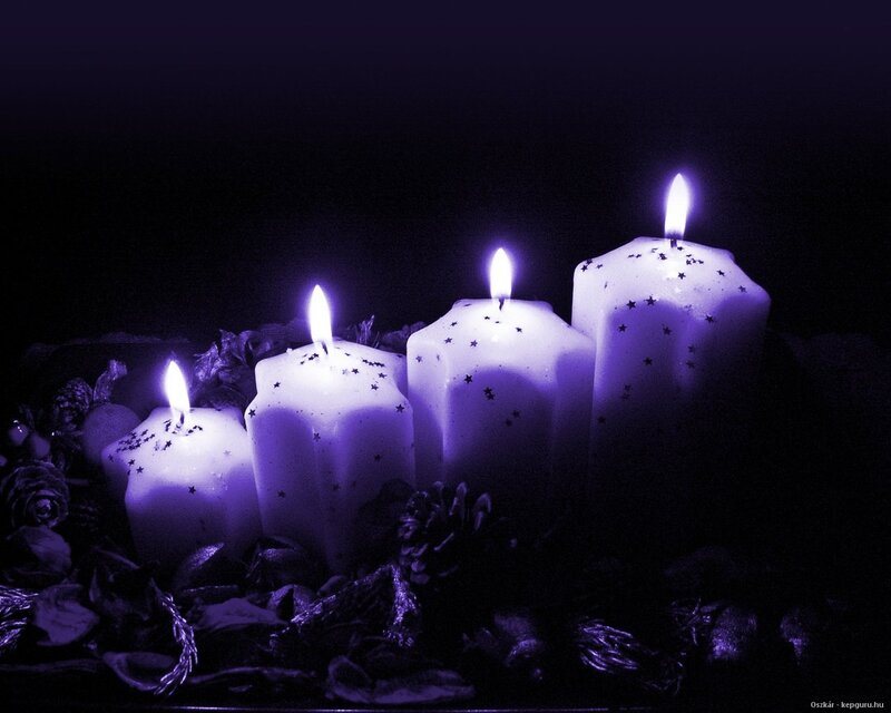 Four Candles in Purple Light