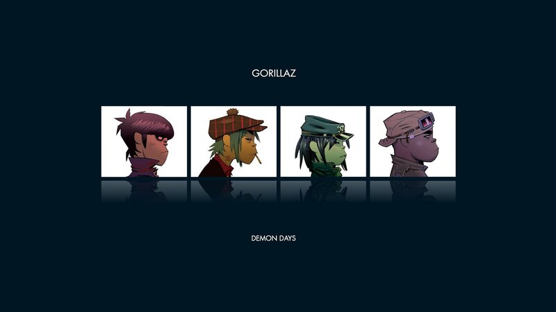 Four Cartoon Band Members — Black, Dark