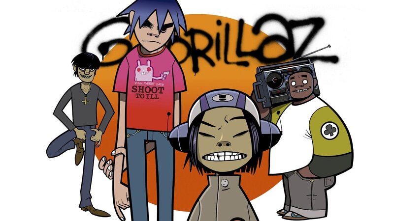 Four Cartoon Band Members — Orange
