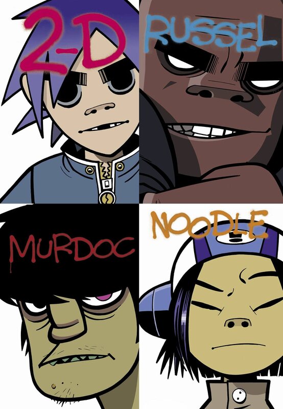 Four Cartoon Band Members — Purple
