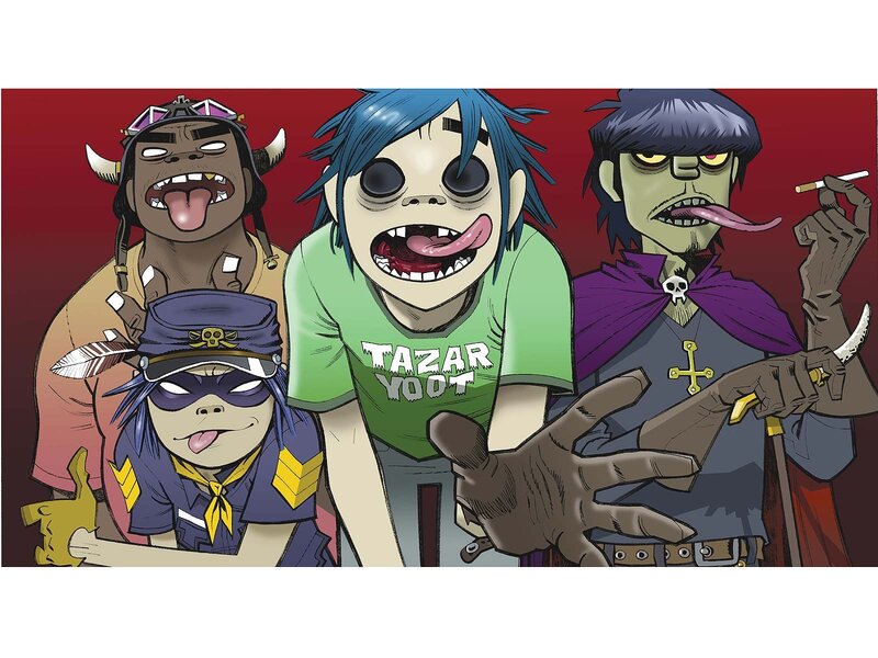 Four Cartoon Band Members — Red, Playful