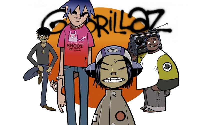 Four Cartoon Band Members
