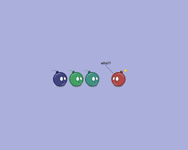 Four Cartoon Bombs — Purple