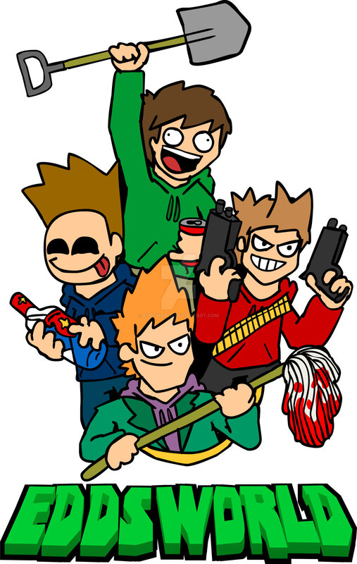 Four Cartoon Boys with Weapons