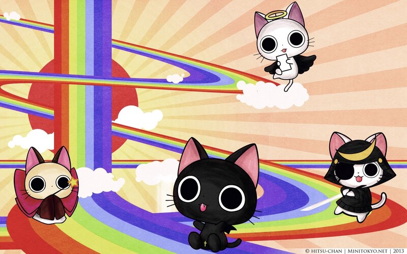 Four Cartoon Cats