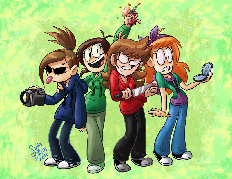 Four Cartoon Girls