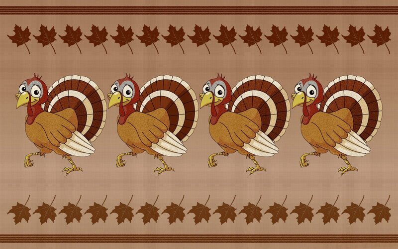Four Cartoon Turkeys