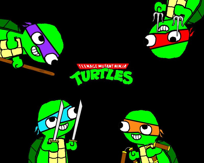 Four Cartoon Turtles
