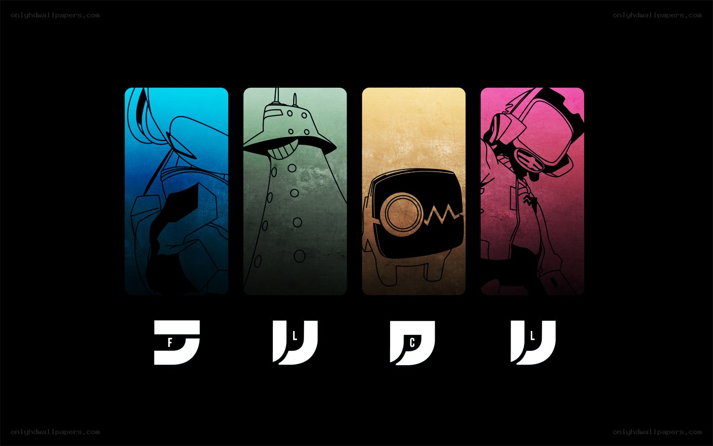 Four character portraits in a row