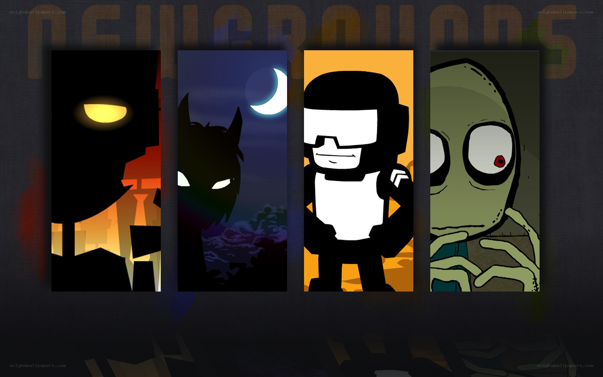 Four character portraits in a row