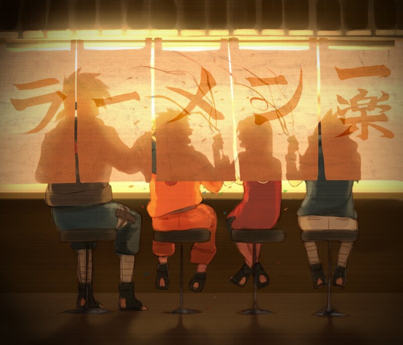 Four Characters at a Ramen Shop