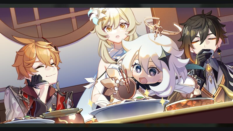 Four Characters Eating